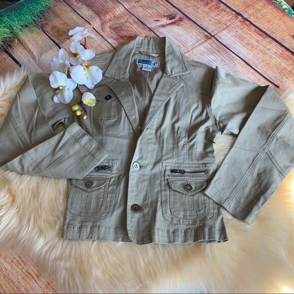 demin degree Jackets & Blazers - KHAKI Womens Fashion Jacket Size Small